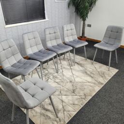 KOSY KOALA Dining Chairs Set of 6 Grey Velvet Kitchen Chairs in Black - thumbnail 4