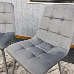 KOSY KOALA Dining Chairs Set of 6 Grey Velvet Kitchen Chairs in Black - thumbnail 7