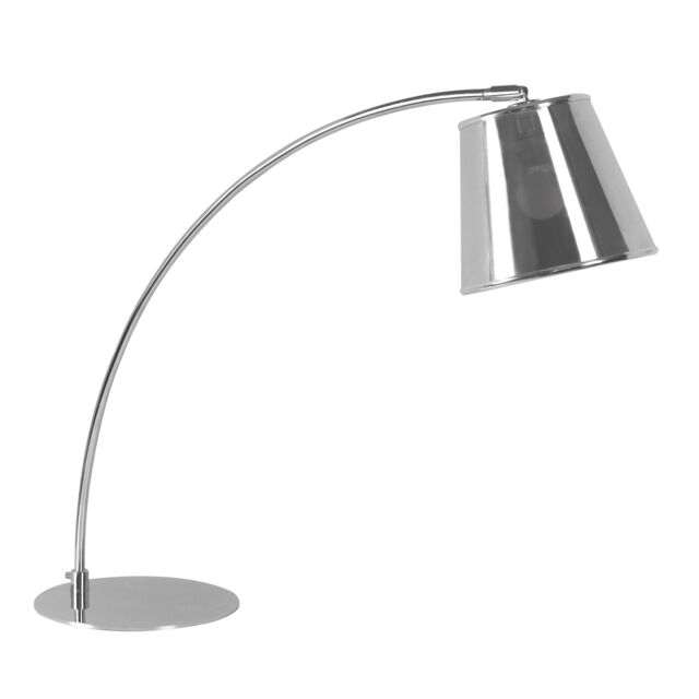 Orsina Modern Chrome Table Lamp With Glossy PVC Shade, Functional Lamp, Polished Table Light, Versatile Table Lamp in Silver - image 1
