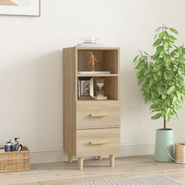 Berkfield Home Sideboard Sonoma Oak 34.5x34x90 cm Engineered Wood in Brown - image 1