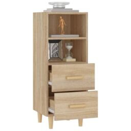 Berkfield Home Sideboard Sonoma Oak 34.5x34x90 cm Engineered Wood in Brown - thumbnail 5