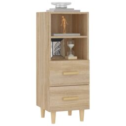 Berkfield Home Sideboard Sonoma Oak 34.5x34x90 cm Engineered Wood in Brown - thumbnail 4