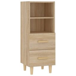 Berkfield Home Sideboard Sonoma Oak 34.5x34x90 cm Engineered Wood in Brown - thumbnail 2