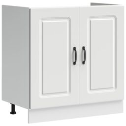 Berkfield Home Sink Base Cabinet Kalmar White 80x46x81.5 cm Engineered Wood - thumbnail 2