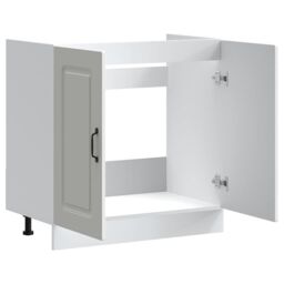 Berkfield Home Sink Base Cabinet Kalmar White 80x46x81.5 cm Engineered Wood - thumbnail 5
