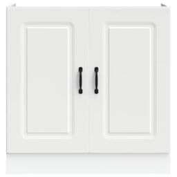 Berkfield Home Sink Base Cabinet Kalmar White 80x46x81.5 cm Engineered Wood - thumbnail 4