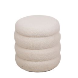 Nordlys Scandinavian Living Room Pouf in White