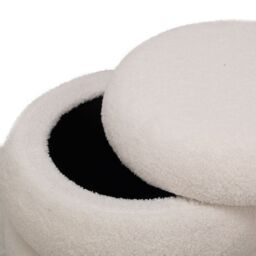 Nordlys Scandinavian Living Room Pouf in White - thumbnail 6