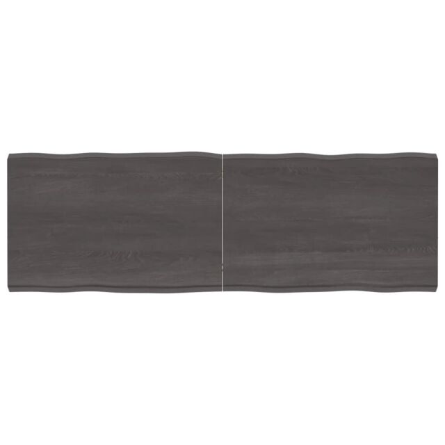 Berkfield Home Table Top Dark Grey 180x60x(2-6) cm Treated Solid Wood Live Edge in Brown - image 1