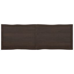 Berkfield Home Table Top Dark Grey 180x60x(2-6) cm Treated Solid Wood Live Edge in Brown - thumbnail 3