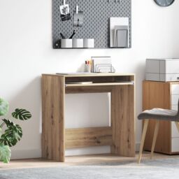 Berkfield Home Computer Desk Artisan Oak Engineered Wood Standard Simple in Brown