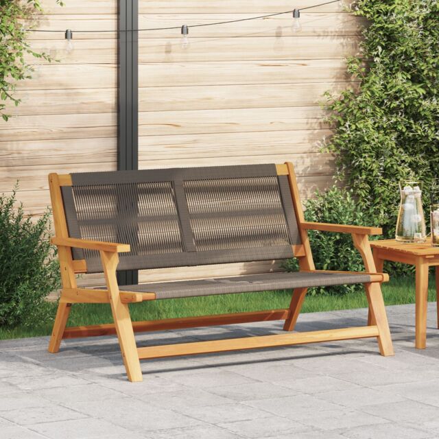 Berkfield Home Garden Bench Grey 76x122x73 cm Solid Wood Acacia in Brown - Size: 76 x 122 x 73 cm - image 1