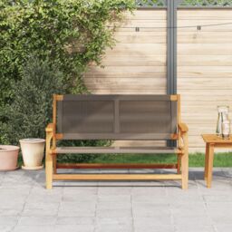 Berkfield Home Garden Bench Grey 76x122x73 cm Solid Wood Acacia in Brown - Size: 76 x 122 x 73 cm - thumbnail 3