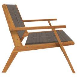 Berkfield Home Garden Bench Grey 76x122x73 cm Solid Wood Acacia in Brown - Size: 76 x 122 x 73 cm - thumbnail 5