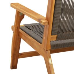 Berkfield Home Garden Bench Grey 76x122x73 cm Solid Wood Acacia in Brown - Size: 76 x 122 x 73 cm - thumbnail 9