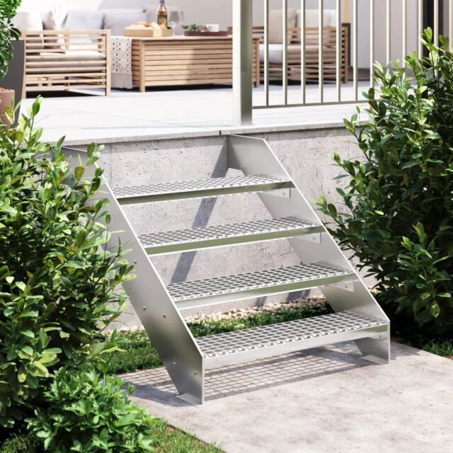 Berkfield Home Grate Step 80x24x7 cm Galvanised Steel in Silver - Size: Medium - image 1
