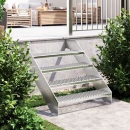 Berkfield Home Grate Step 80x24x7 cm Galvanised Steel in Silver - Size: Medium