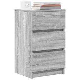 Berkfield Home Durable Bedside Cabinet with 3 Drawers Grey Sonoma 39x35x65 cm - Size: 39 x 35 x 65 cm - thumbnail 4