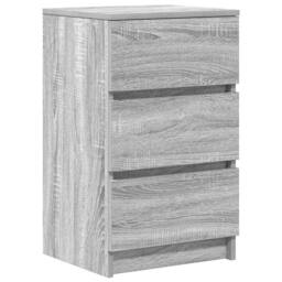 Berkfield Home Durable Bedside Cabinet with 3 Drawers Grey Sonoma 39x35x65 cm - Size: 39 x 35 x 65 cm - thumbnail 3