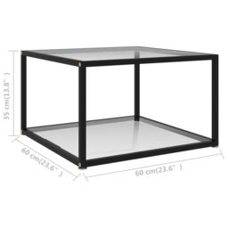 Berkfield Home Coffee Table Transparent 60x60x35 cm Tempered Glass in Clear - Size: 60 x 60 x 35 cm - thumbnail 5