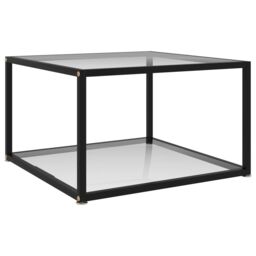 Berkfield Home Coffee Table Transparent 60x60x35 cm Tempered Glass in Clear - Size: 60 x 60 x 35 cm - thumbnail 1
