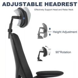 FLAVORA Black Style 2 Ergonomic Mesh Swivel Height Adjustable Office Chair - Size: 0.6m2 - thumbnail 4