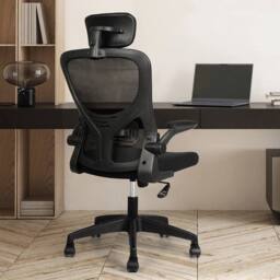 FLAVORA Black Style 2 Ergonomic Mesh Swivel Height Adjustable Office Chair - Size: 0.6m2 - thumbnail 5