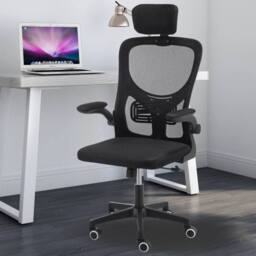FLAVORA Black Style 2 Ergonomic Mesh Swivel Height Adjustable Office Chair - Size: 0.6m2 - thumbnail 2