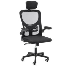 FLAVORA Black Style 2 Ergonomic Mesh Swivel Height Adjustable Office Chair - Size: 0.6m2 - thumbnail 1