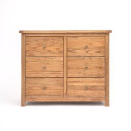 Cabinet Bits Trivento 6 Drawer Chest of Drawers Brass Knob in Natural
