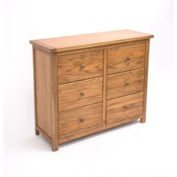 Cabinet Bits Trivento 6 Drawer Chest of Drawers Brass Knob in Natural - thumbnail 3