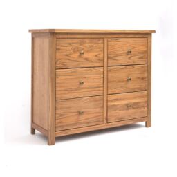 Cabinet Bits Trivento 6 Drawer Chest of Drawers Brass Knob in Natural - thumbnail 2