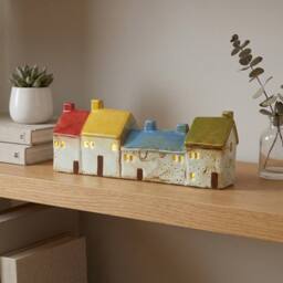 Garden Greatness Colourful Light Up Ceramic Houses - Size: 1 Pack - thumbnail 1