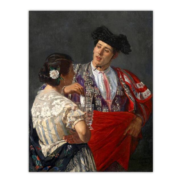 "Artery8 Offering The Panel To A Bullfighter Cassatt Wall Art Print Poster in Grey - Size: W12"" x H16""" - image 1