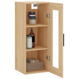 Berkfield Home Wall Mounted Cabinet Sonoma Oak 34.5x34x90 cm in Brown - thumbnail 5