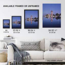 "Artery8 Harbourtown Lighthouse South Carolina Margolies Wall Art Poster Print in Blue - Size: W18"" x H24""" - thumbnail 3