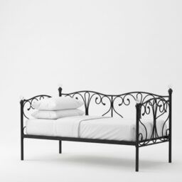 Comfy Living Ltd Metal Crystal Finial Day Bed in Black - Size: Small Single - thumbnail 2