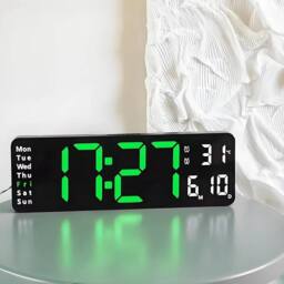 FLAVORA Green Digital LED Clock Wall Desk Clock - Size: 0.6m2 - thumbnail 4