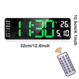 FLAVORA Green Digital LED Clock Wall Desk Clock - Size: 0.6m2 - thumbnail 3