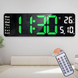 FLAVORA Green Digital LED Clock Wall Desk Clock - Size: 0.6m2 - thumbnail 6