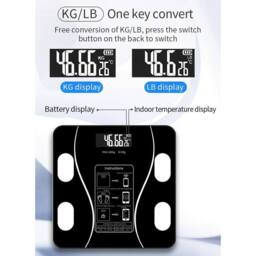 Kelvenix Smart Body Fat Scale USB Rechargeable Black - thumbnail 2