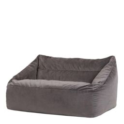 icon Cecilia Bean Bag Sofa Midnight Blue Giant Velvet Bean Bag Chair in Charcoal - thumbnail 3