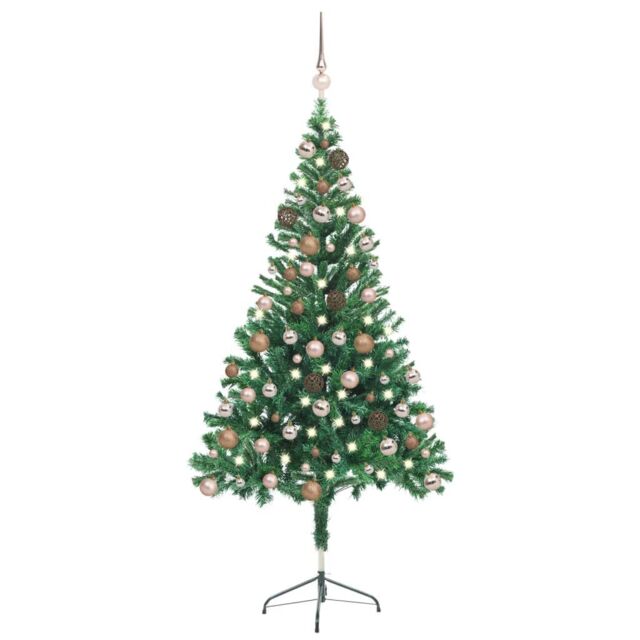 Berkfield Home Artificial Pre-lit Christmas Tree with Ball Set 150cm 380 Branches in Green - image 1