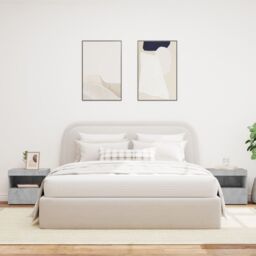 Berkfield Home Bedside Cabinets with LED Lights 2 pcs Concrete Grey 50x40x45 cm - Size: 50 x 40 x 45 cm - thumbnail 3