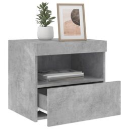 Berkfield Home Bedside Cabinets with LED Lights 2 pcs Concrete Grey 50x40x45 cm - Size: 50 x 40 x 45 cm - thumbnail 5