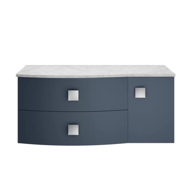 Balterley Gentleshaw 2 Drawer Left-Hand Wall Hung Vanity Unit, 1000mm in Blue - image 1