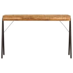 Berkfield Home Writing Table Solid Mango Wood 118x50x75 cm in Brown - Size: 118 x 50 x 75 cm - thumbnail 1