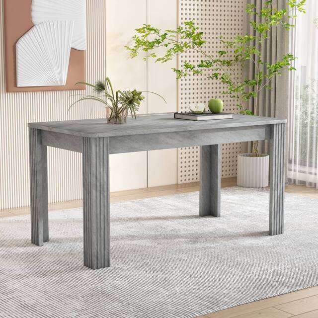 ModernLuxe MDF rectangular dining table with modern style & simple design in Grey - image 1