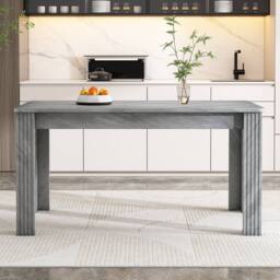 ModernLuxe MDF rectangular dining table with modern style & simple design in Grey - thumbnail 2