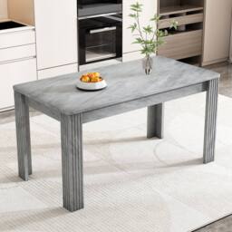 ModernLuxe MDF rectangular dining table with modern style & simple design in Grey - thumbnail 3